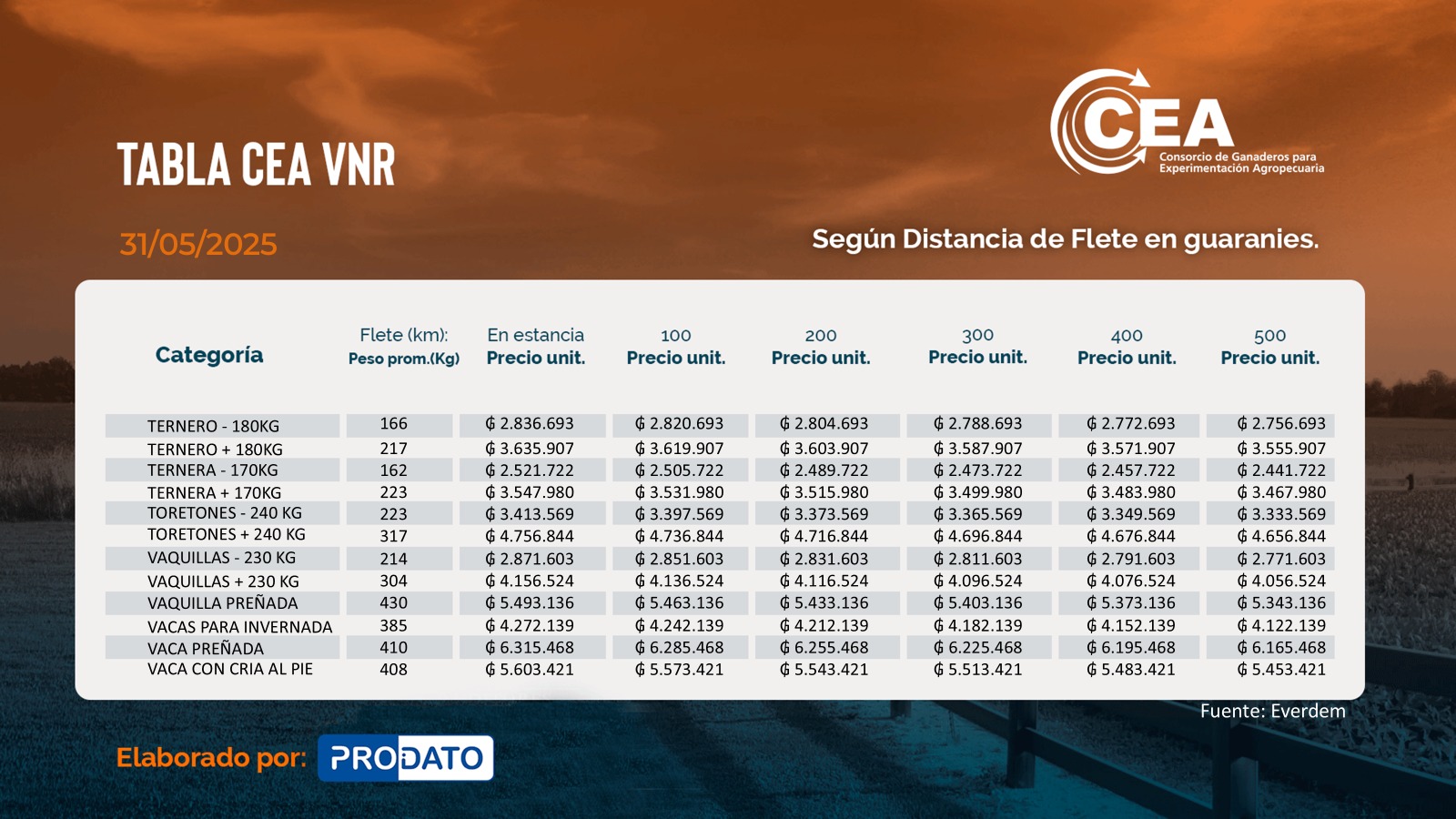 TABLA CEA VNR