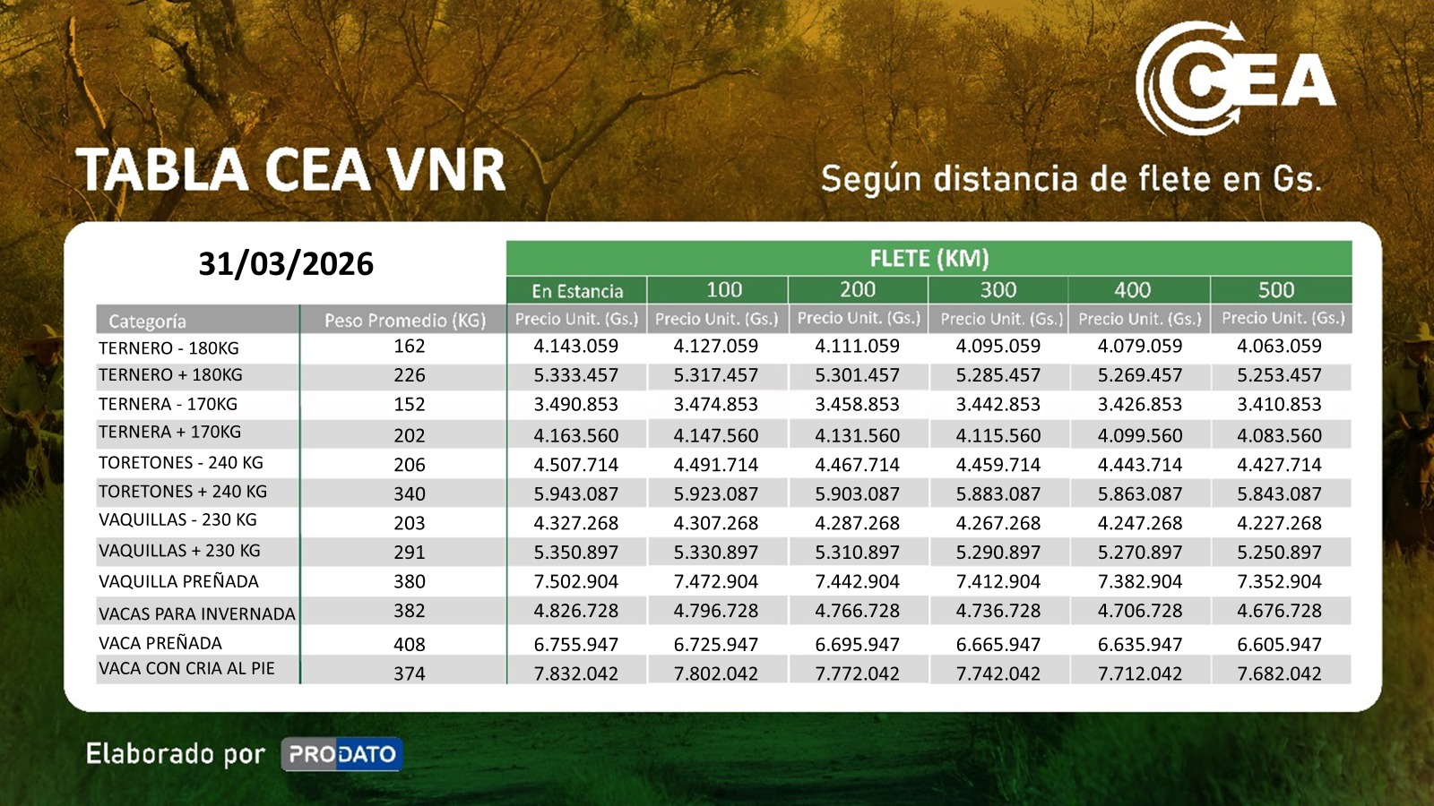 TABLA CEA VNR